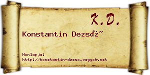 Konstantin Dezső névjegykártya